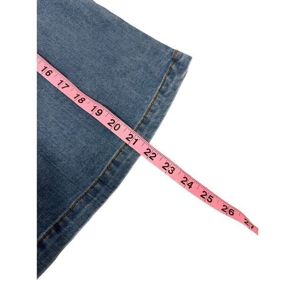 R.G. Kane Denim Poof Blouse Blue Stretch Modest Top Womens Medium - Picture 5 of 6